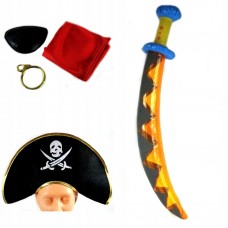 strój pirata oko opaska kapelusz piracki kolczyk