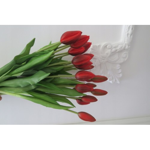 sztuczne kwiaty tulipany silikonowe 7 szt bukiet XL 44 cm wysokości