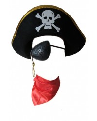 zestaw pirata oko opaska kapelusz piracki kolczyk