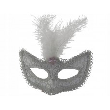 maska karnawałowa maski wenecka HAFT MIĘKKA biała